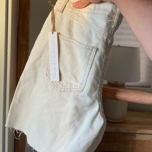 House of Harlow Cream Denim Shorts